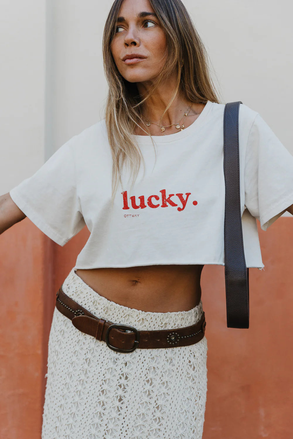 Lucky Cropped T-Shirt - Off White
