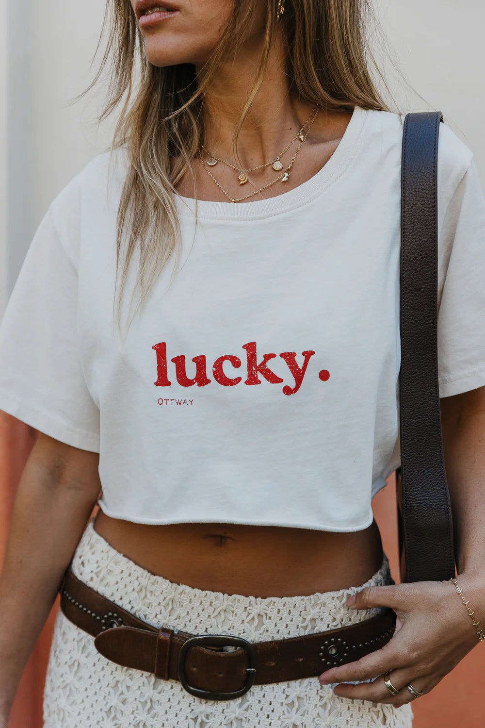 Lucky Cropped T-Shirt - Off White