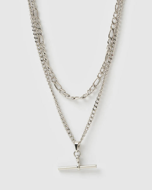 Marcella Double Stack Silver Necklace