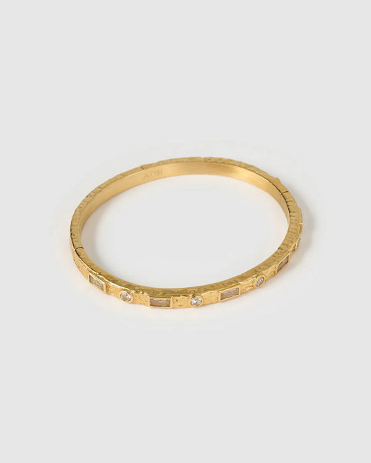 Melrose Gold Cuff Bracelet - Stone
