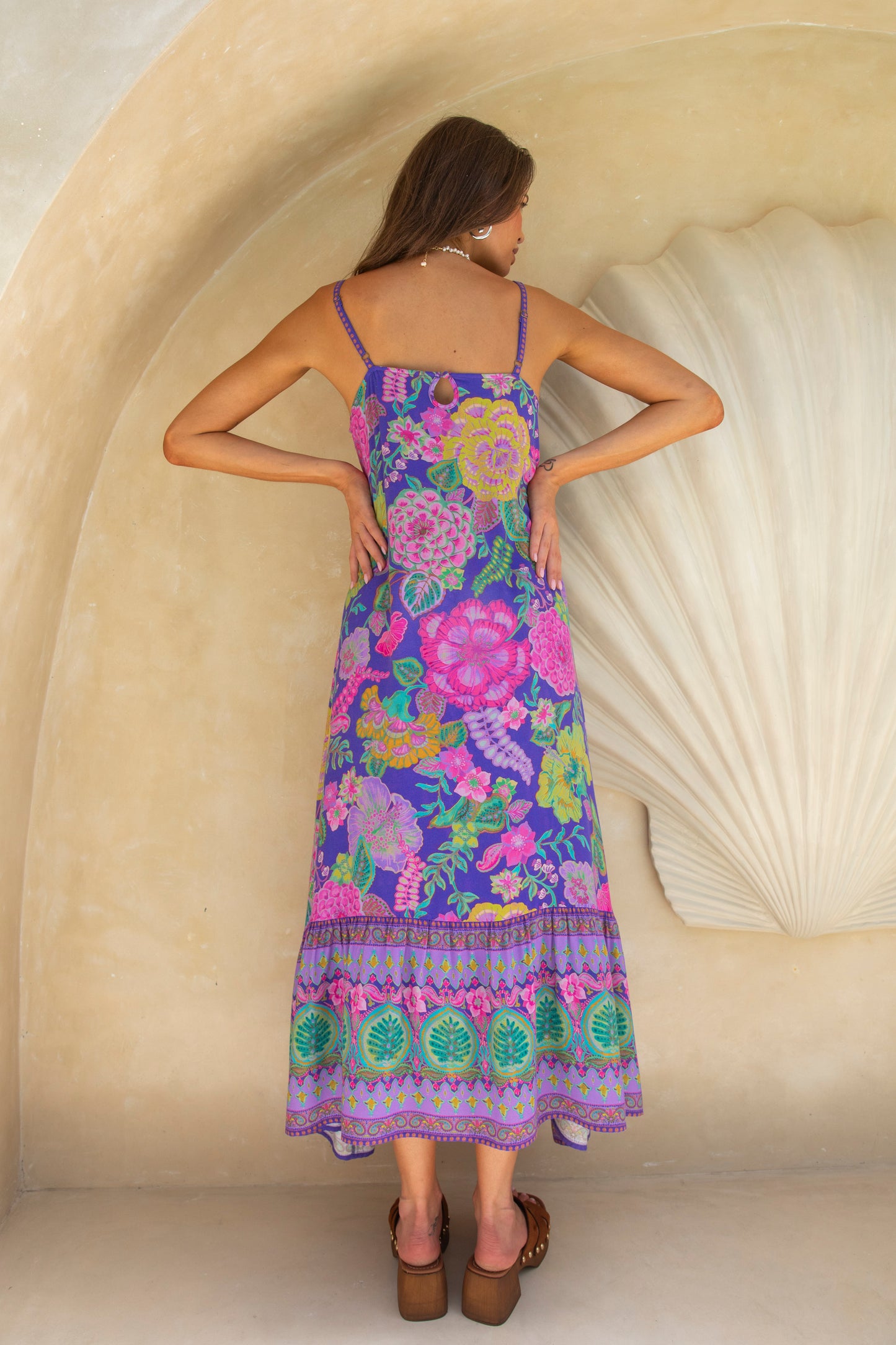 Honey Strappy Dress in Hibiscus