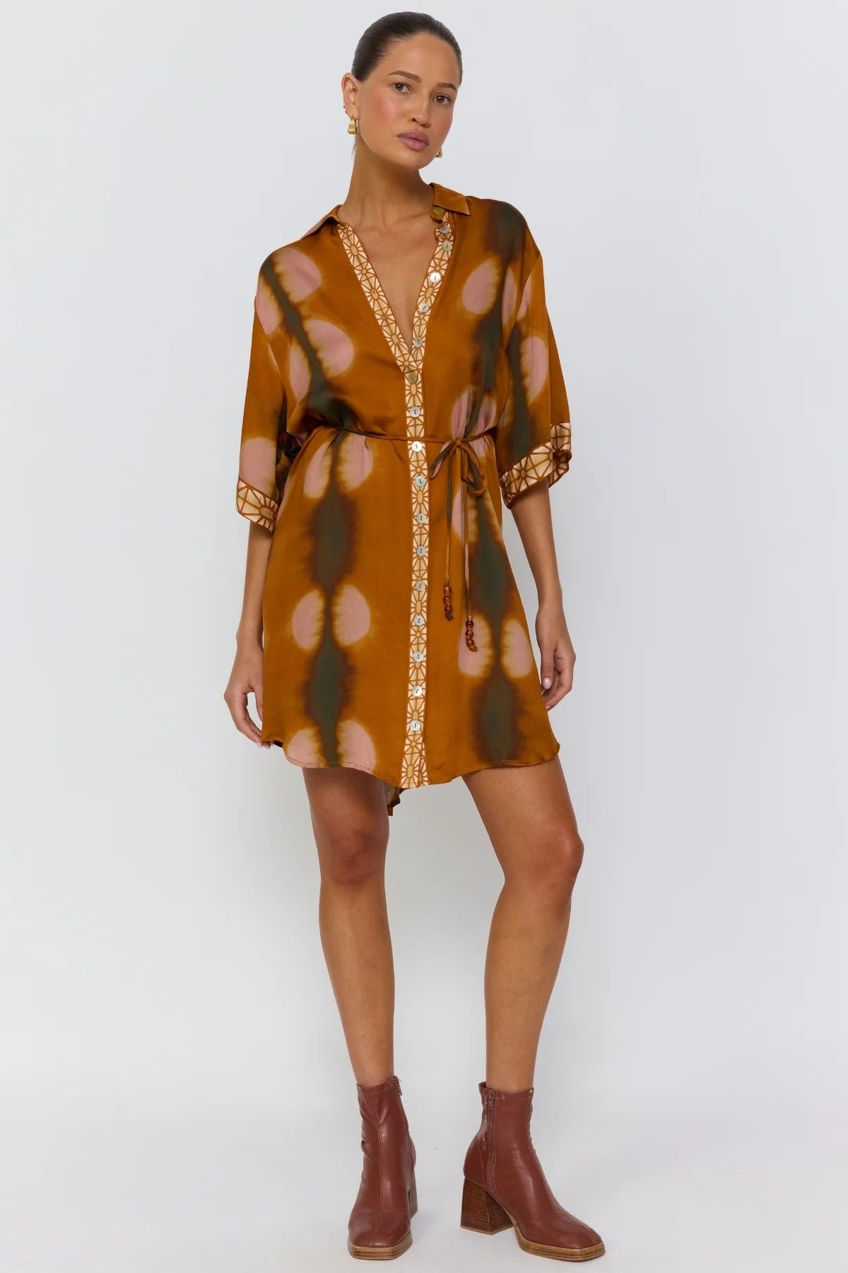 Lois Shirt Dress in Umber