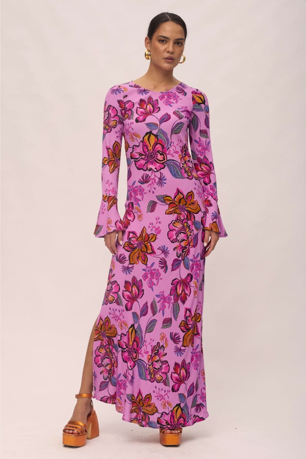 Wilder Bias Dress in Orchid