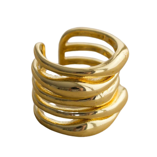 Capulet S925 Yellow Gold Plated Adjustable Ring