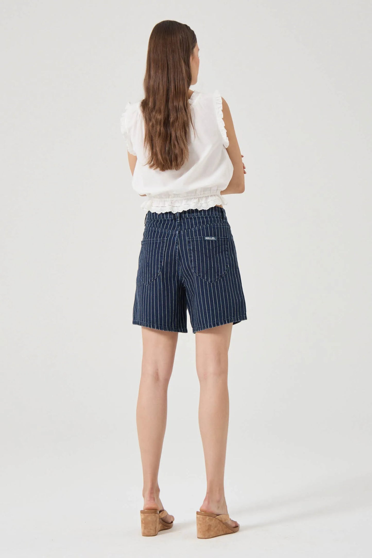 90s Relaxed Short in Indigo Stripe