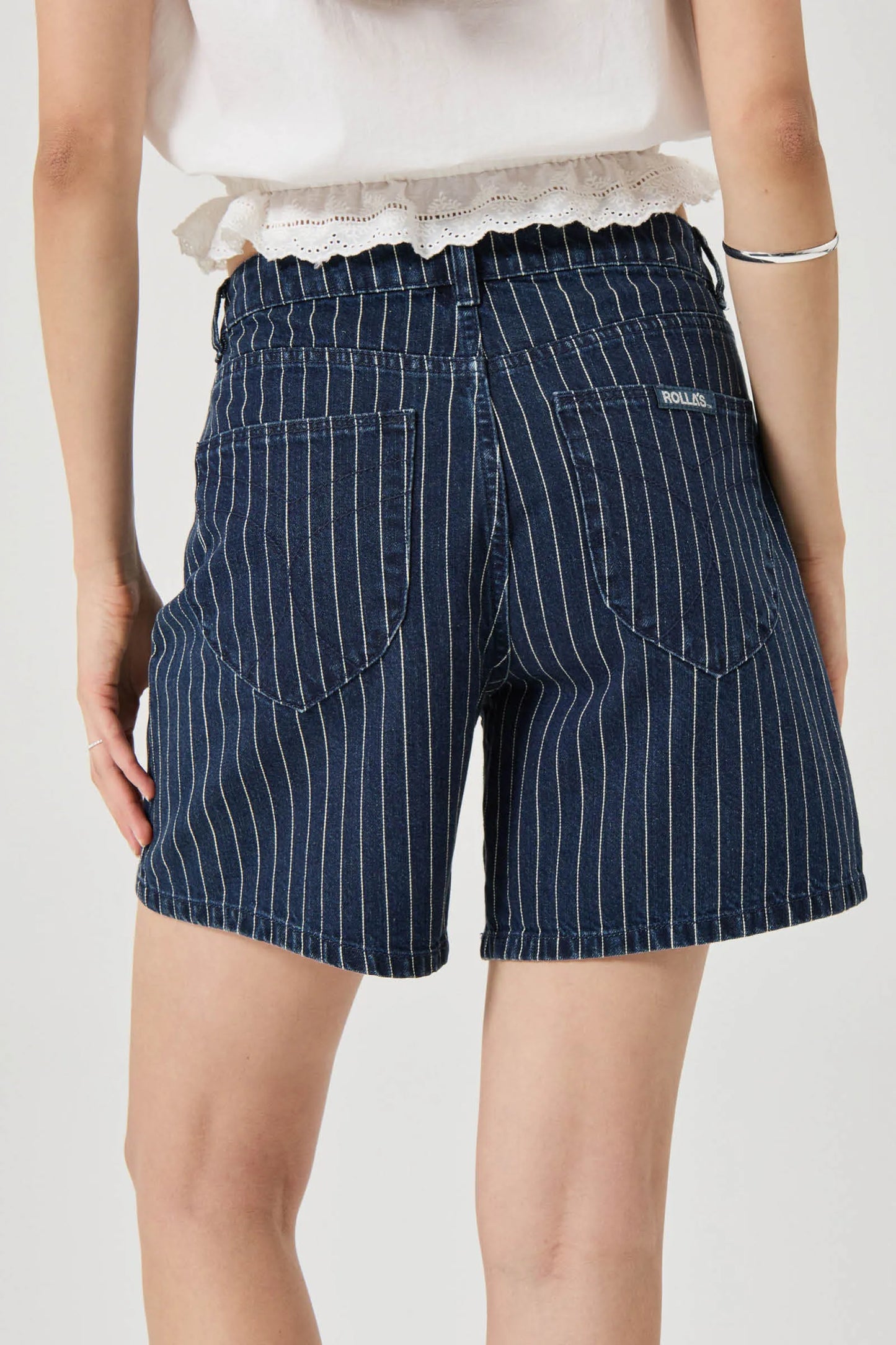 90s Relaxed Short in Indigo Stripe