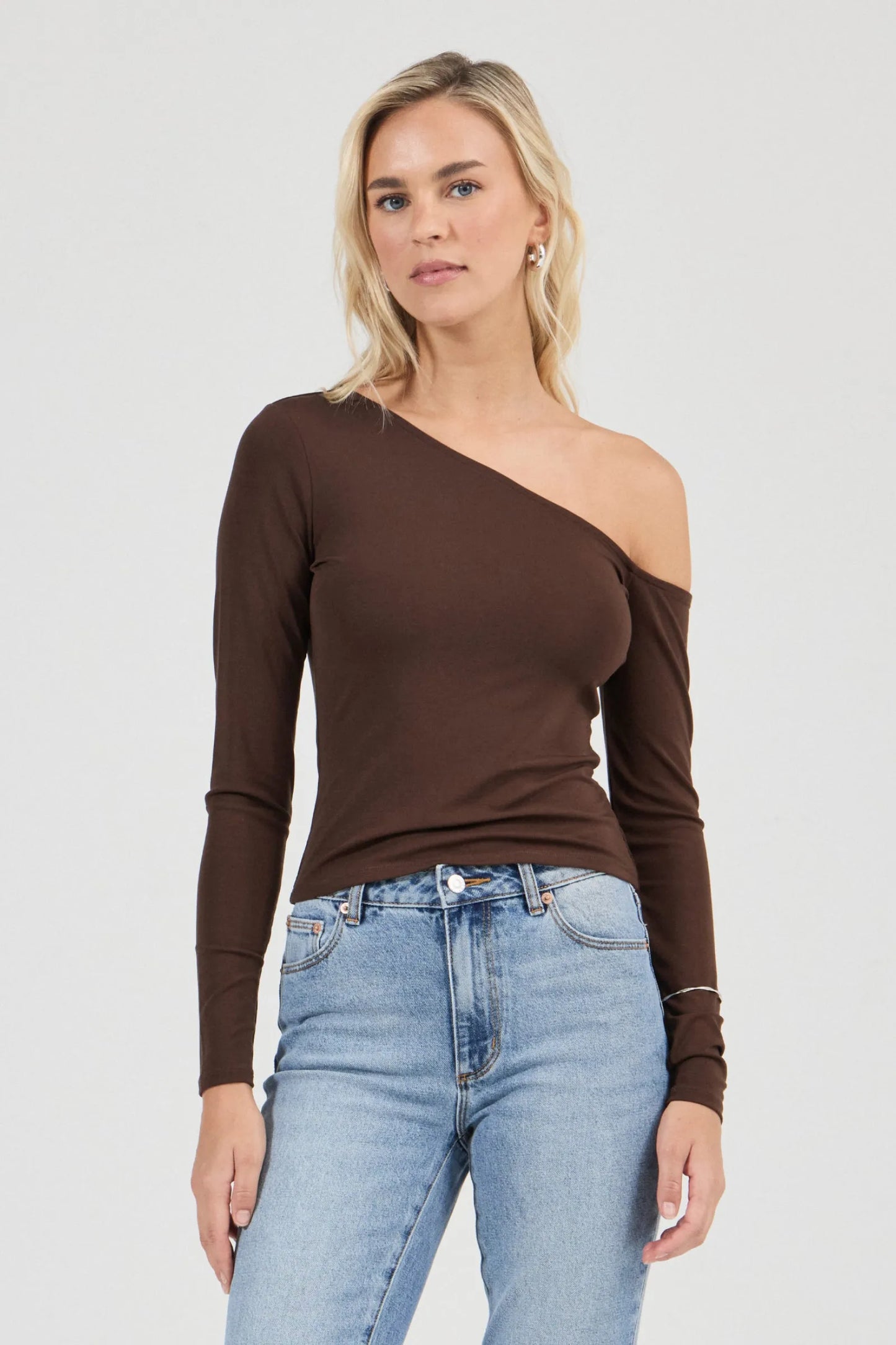 Natasha Off Shoulder Top - Espresso