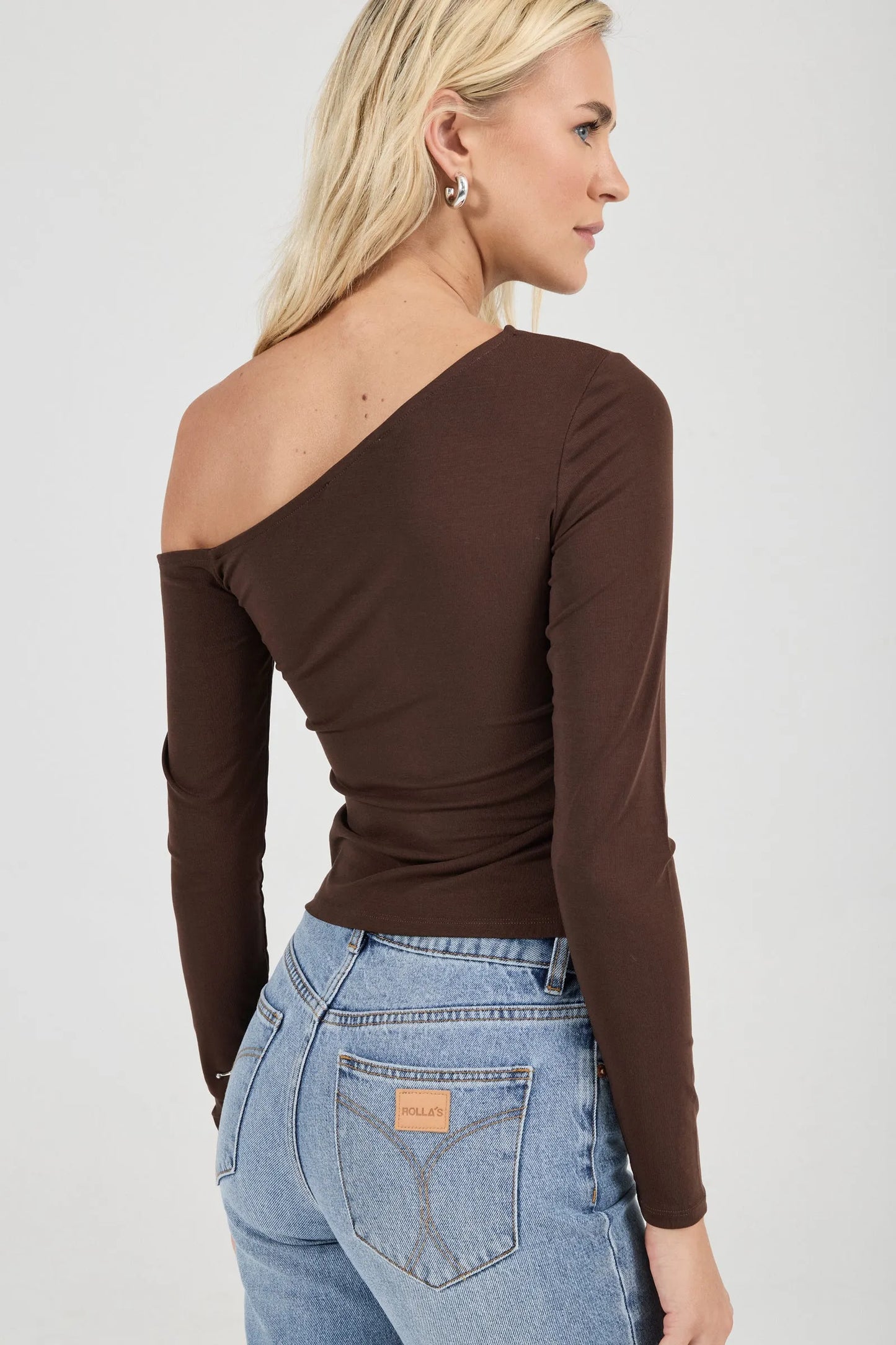 Natasha Off Shoulder Top - Espresso