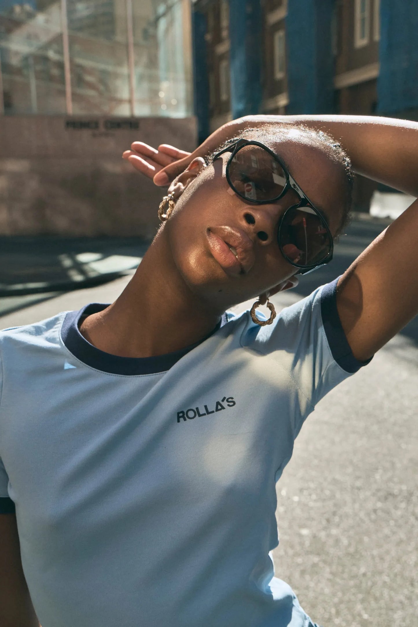 Classic Ringer Tee -  Soft Blue