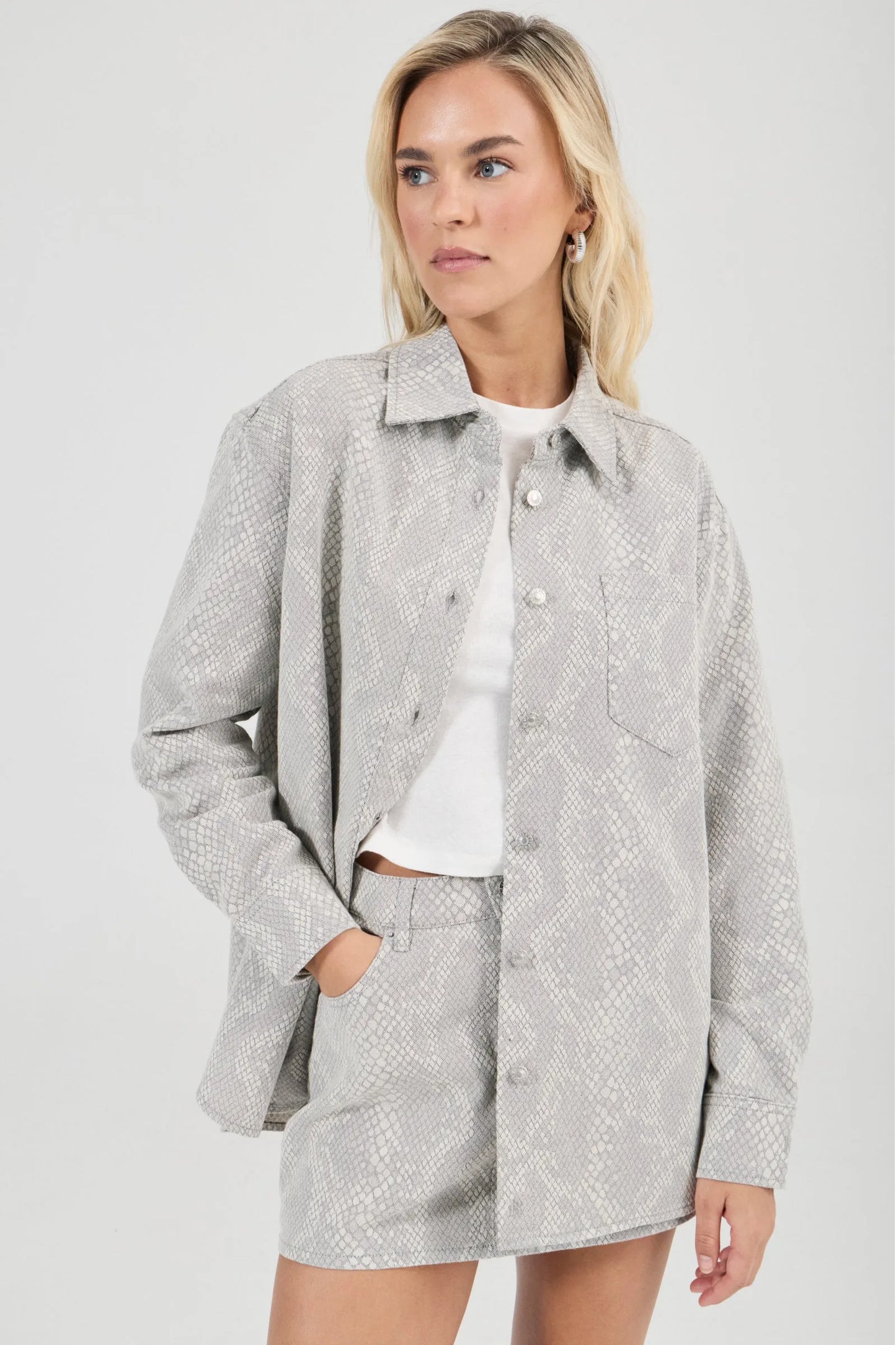 Drift Oversized Denim Shirt Python