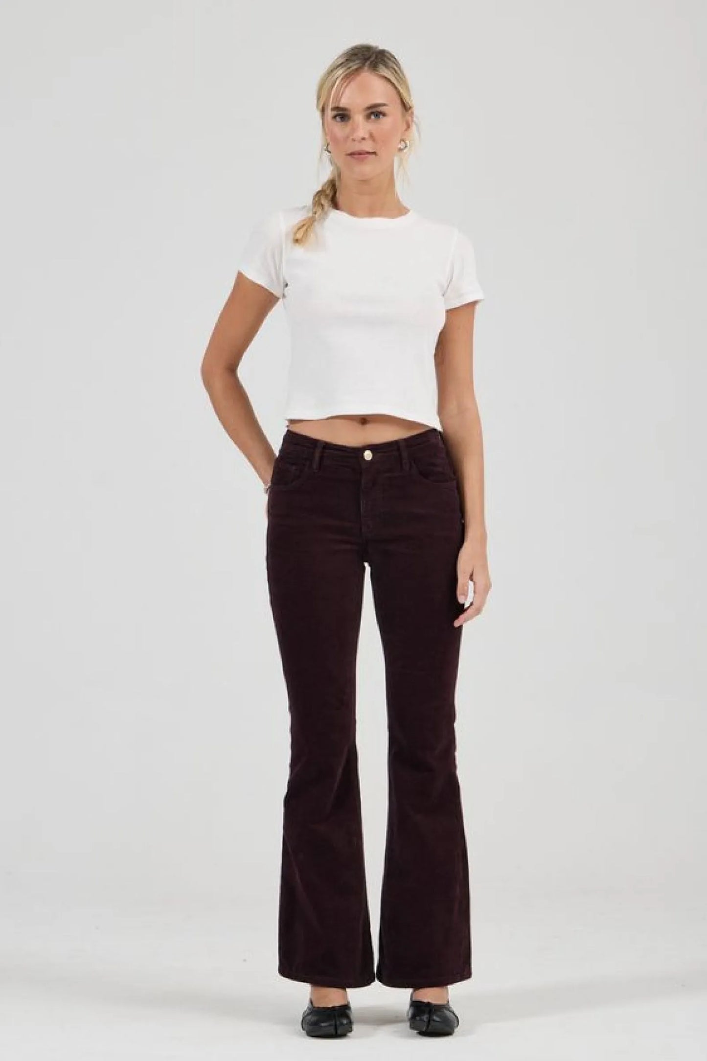Downtown Flare - Dark Cherry Velvet