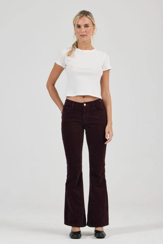Downtown Flare - Dark Cherry Velvet
