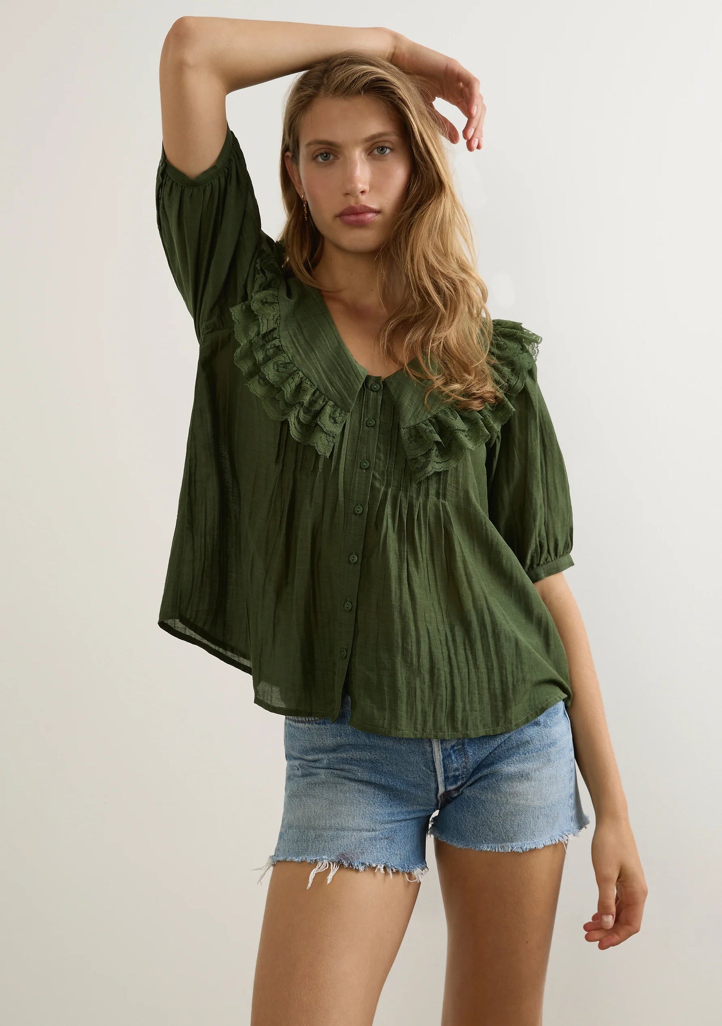 Otis Blouse in Deep Sage