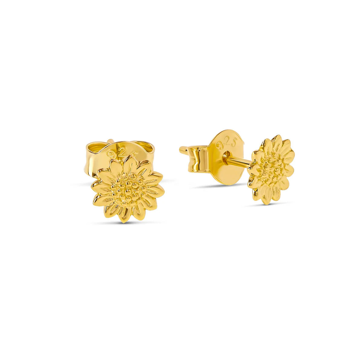Gold Delicate Sunflower Studs