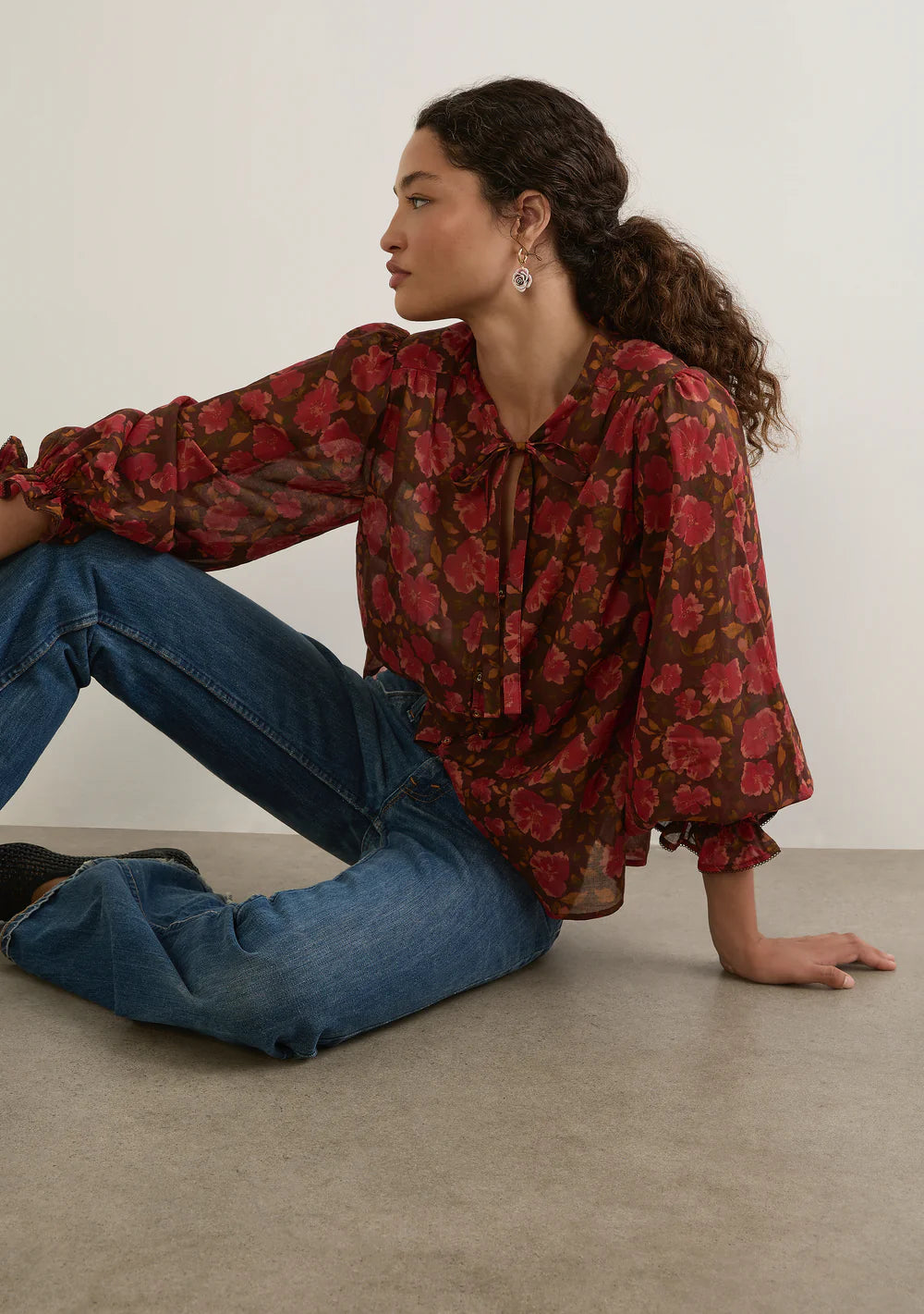Jessa Blouse in Rosella Espresso