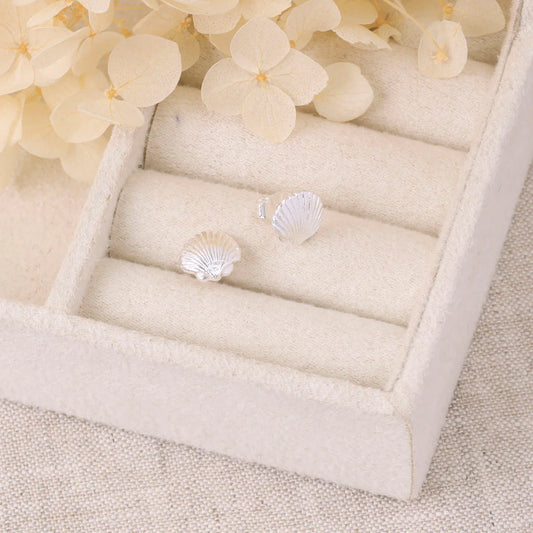 Sandshell Studs in Silver