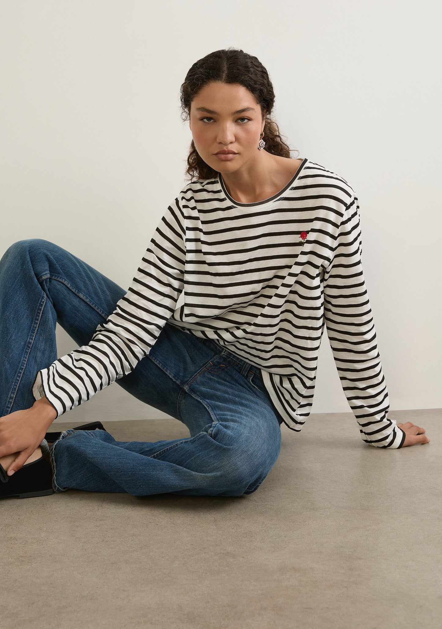 North Long Sleeve Tee - Black & White