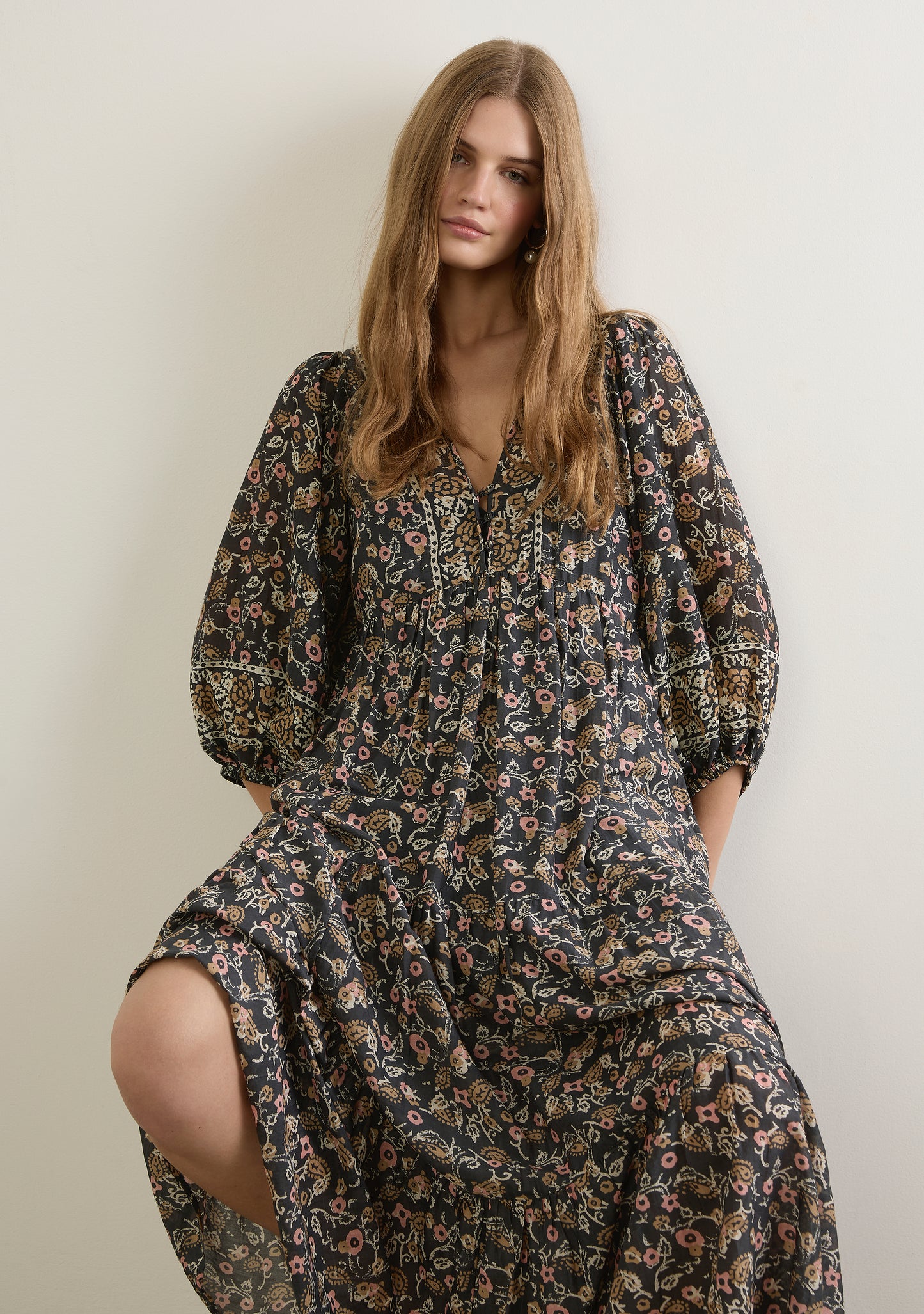 Valley Maxi Dress in Charcoal