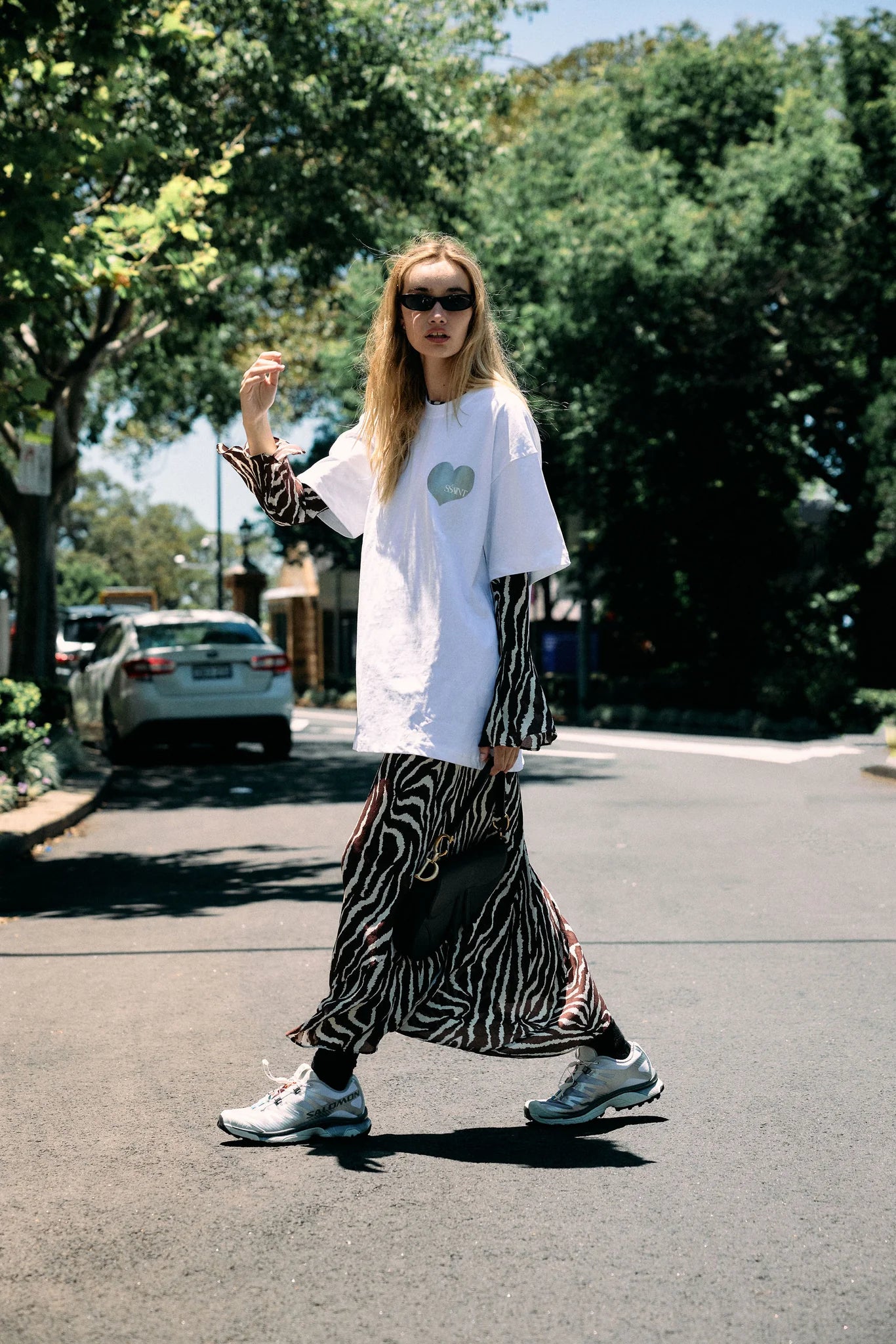 Heart Tee - White & Silver
