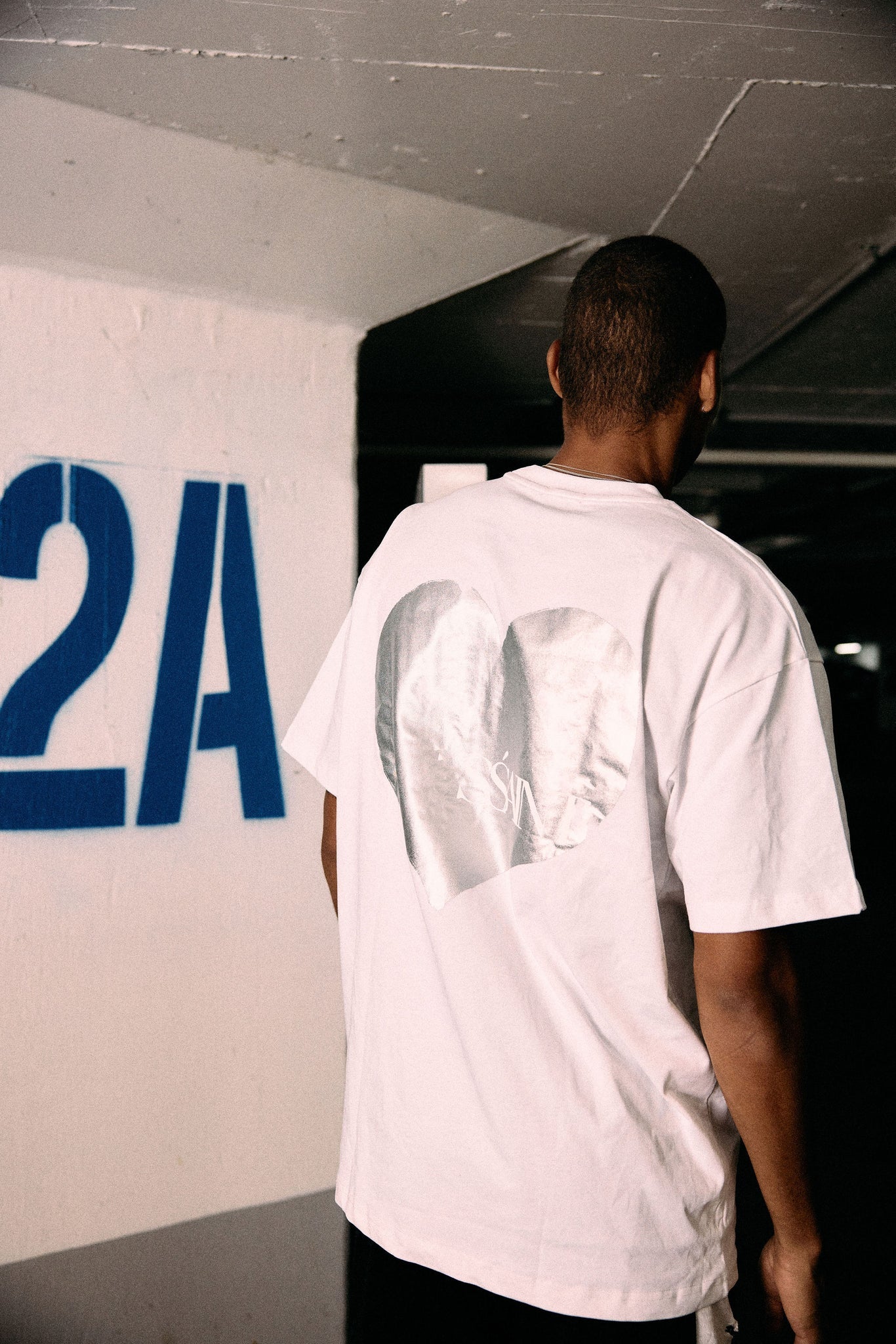 Heart Tee - White & Silver