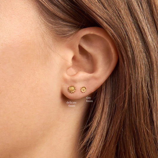 Gold tiny sunflower studs