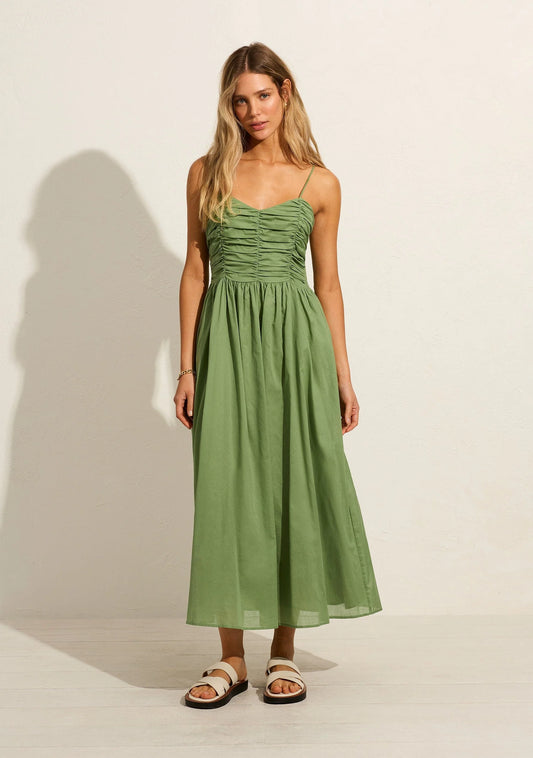 Portia Midi Dress in Sage Green