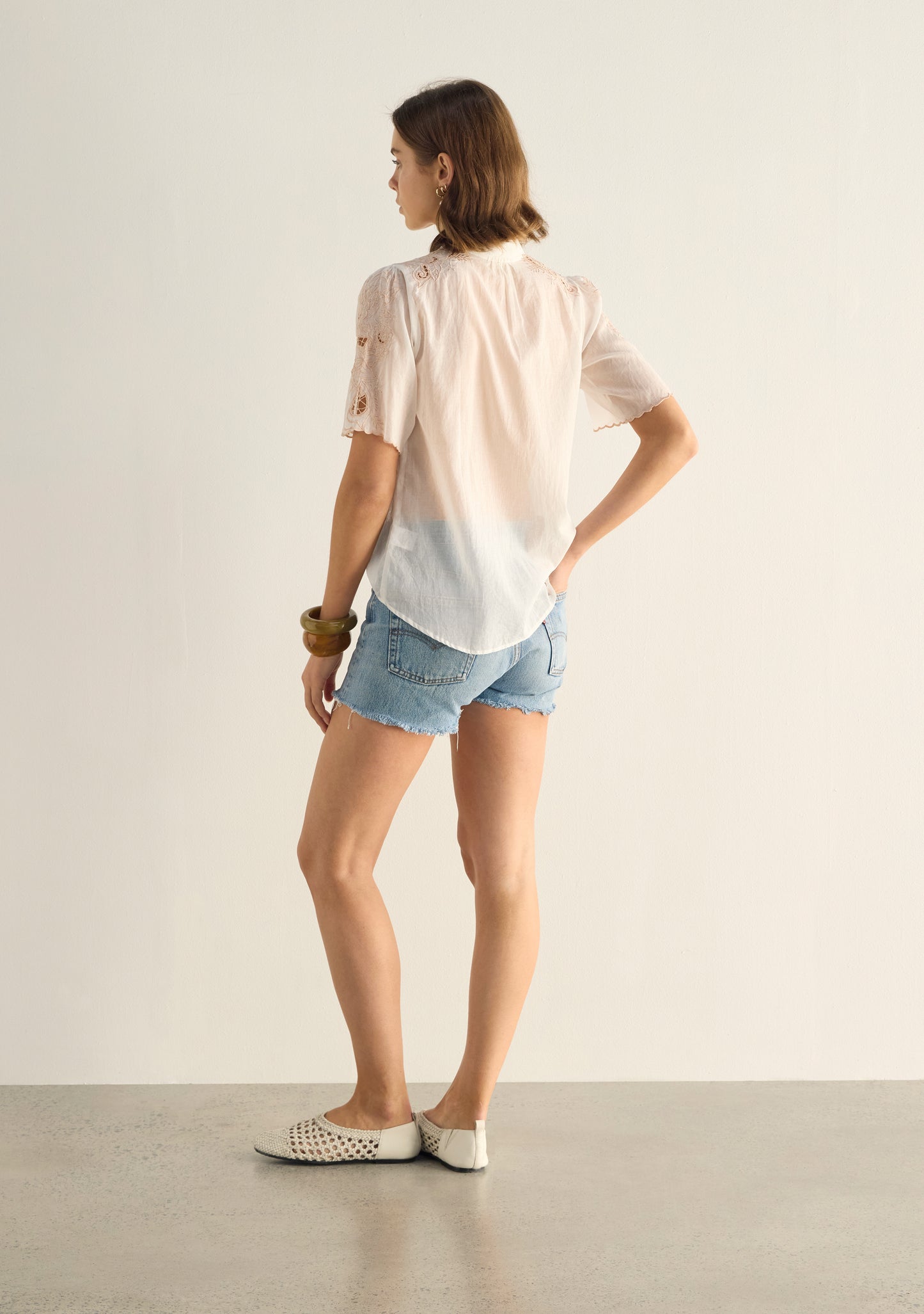 Alba Embroidered Blouse White