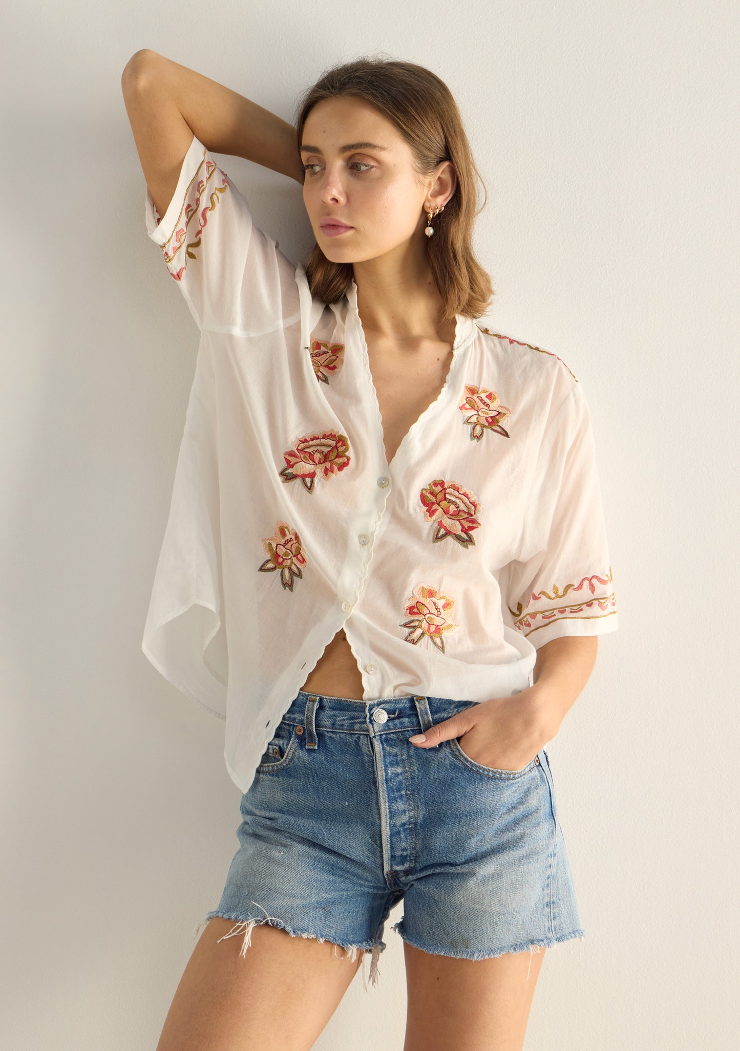 Vesper Embroidered Blouse White