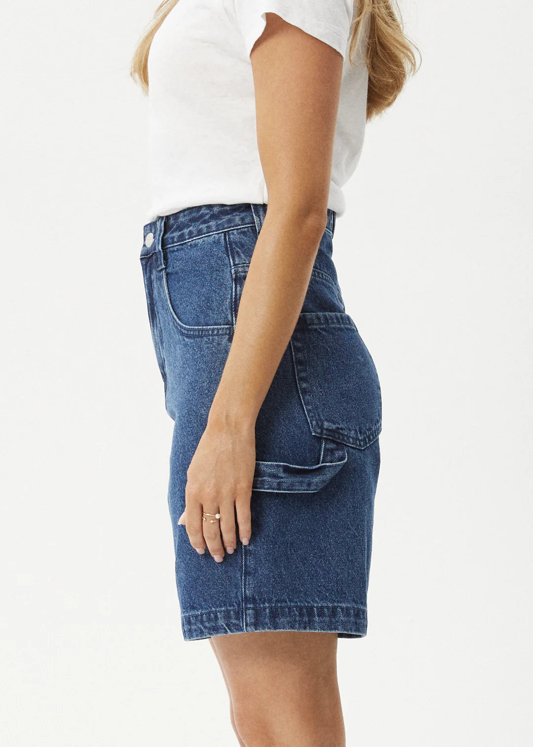 Emilie Hemp Denim Workwear Short in Authentic Blue