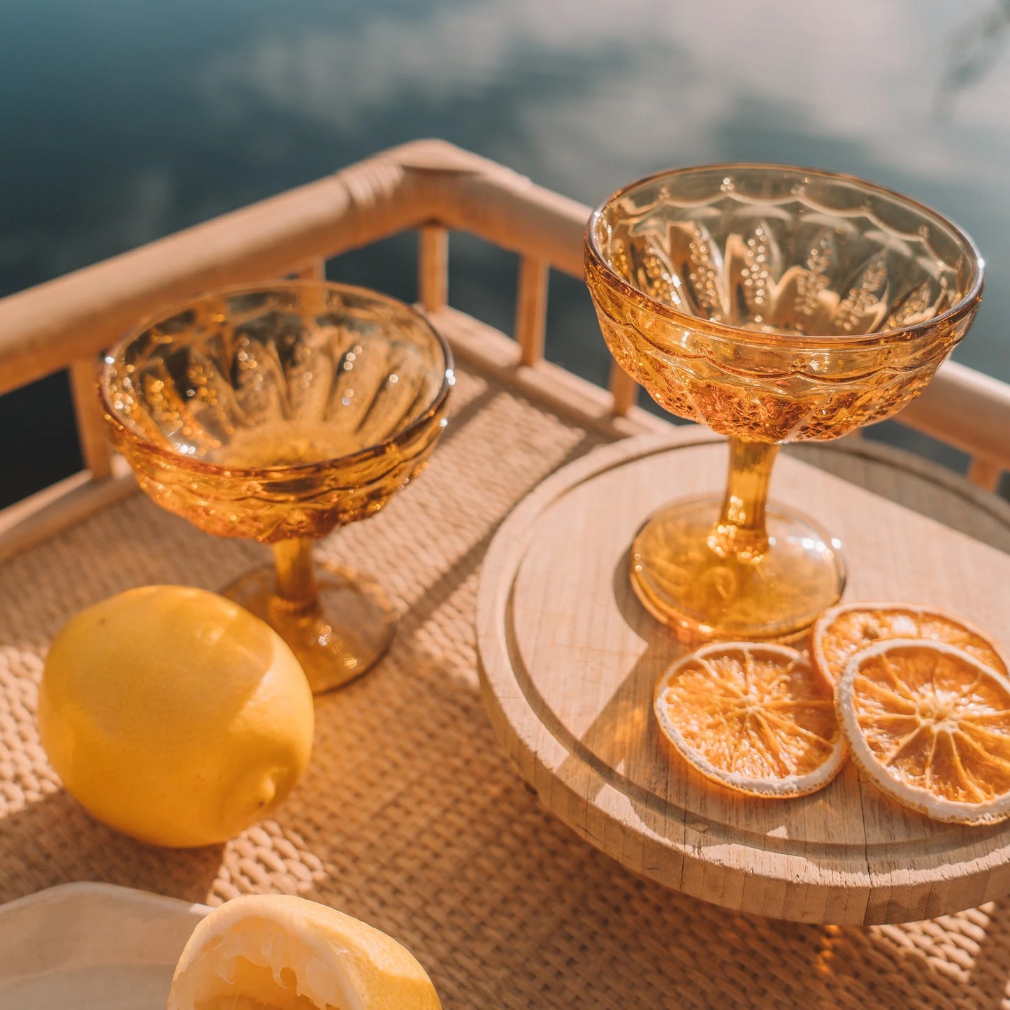 Amber Margarita Glass - set of 2