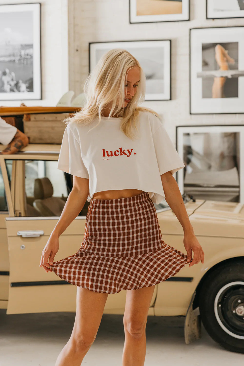 Lucky Cropped T-Shirt - Off White