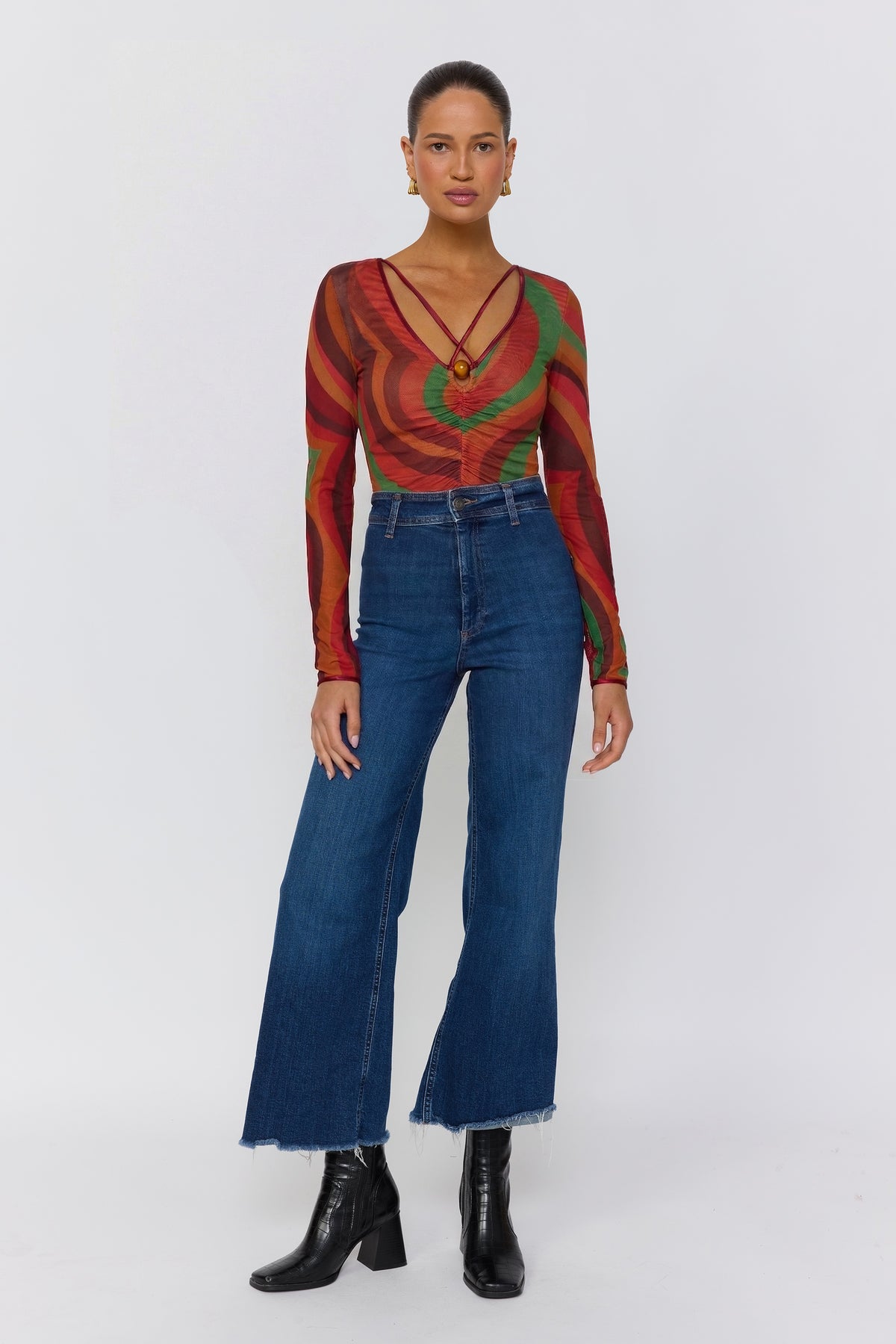Claudia Top in Crimson Sun