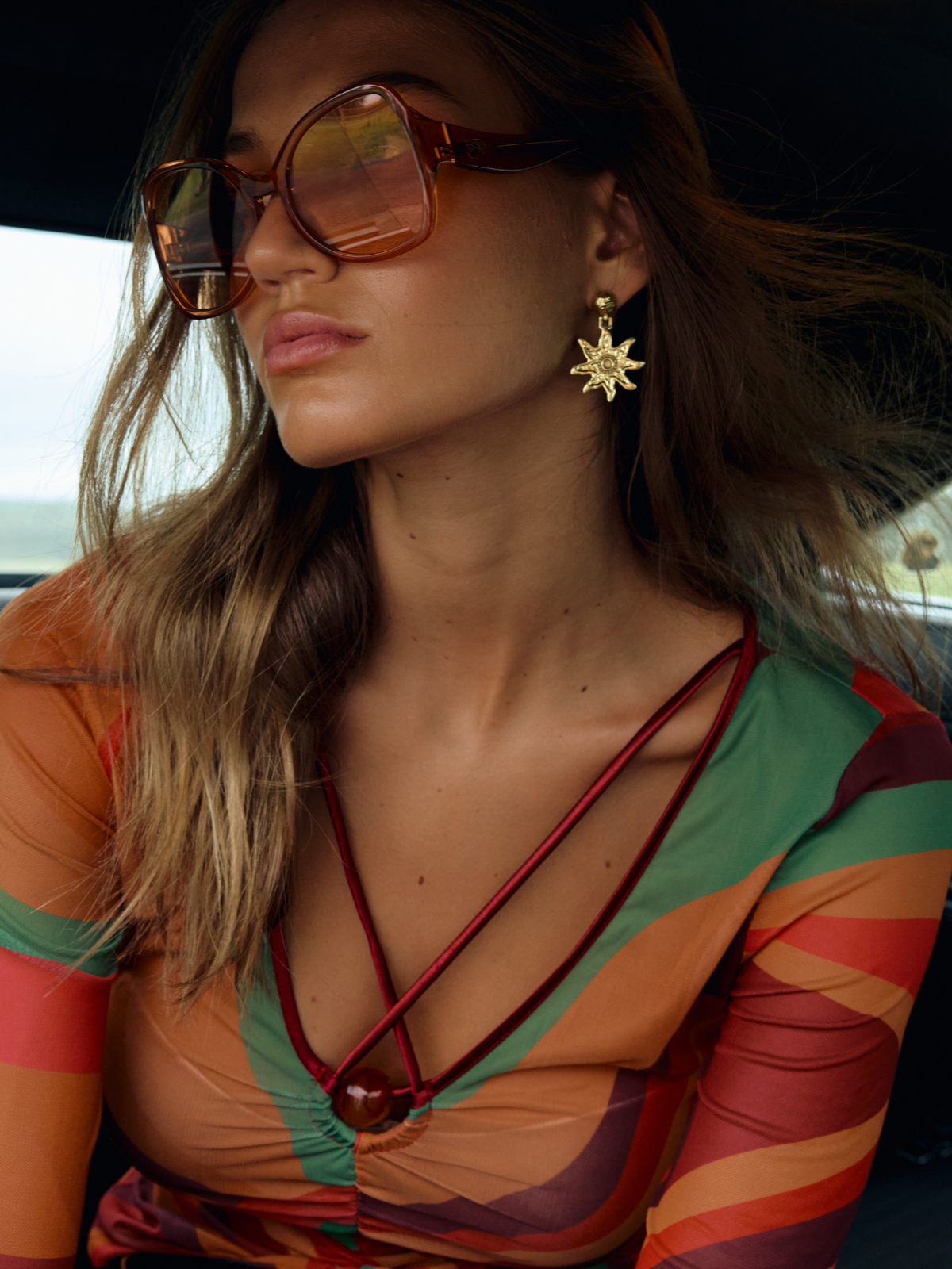 Claudia Top in Crimson Sun