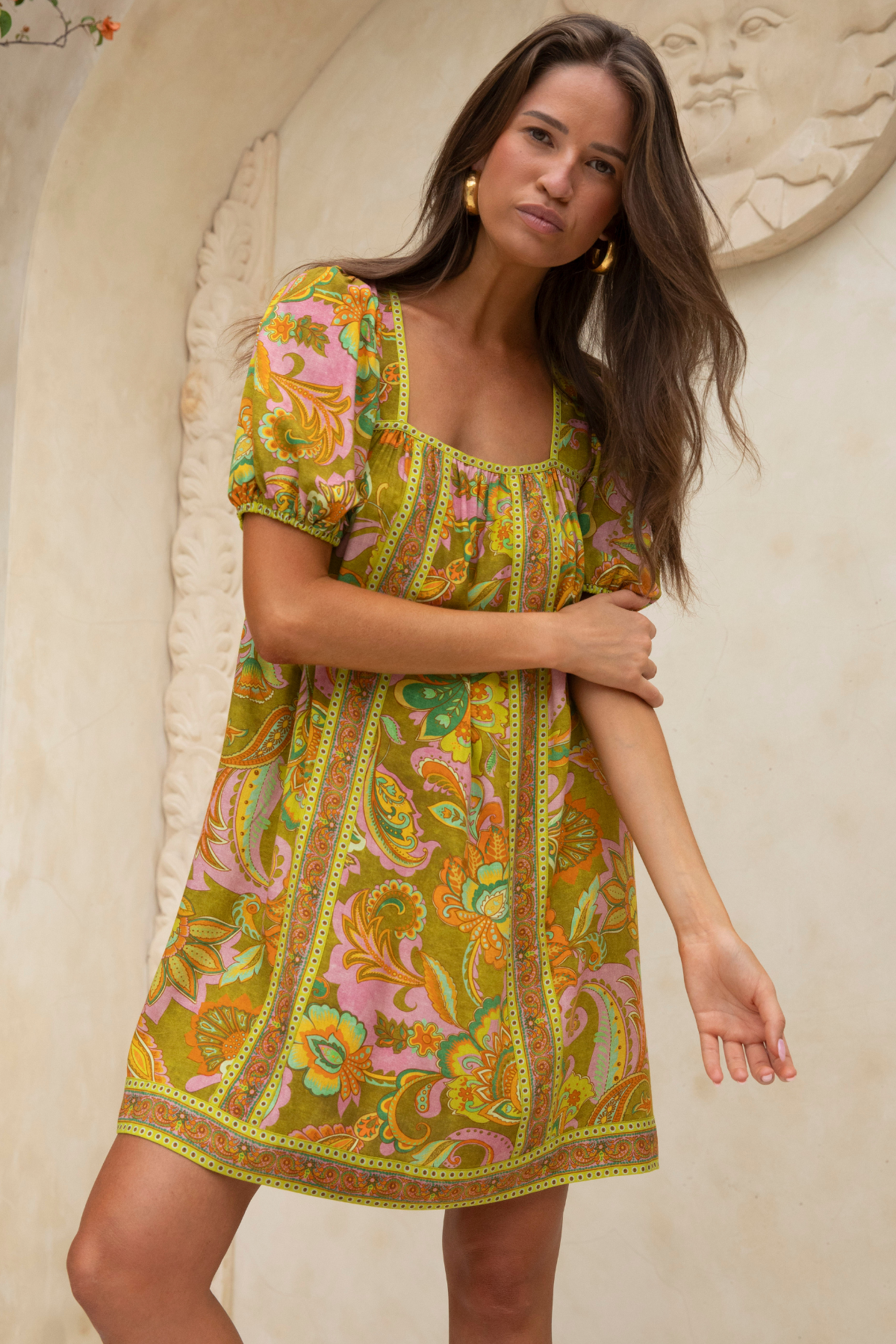 Gemmah Mini Dress in Olive