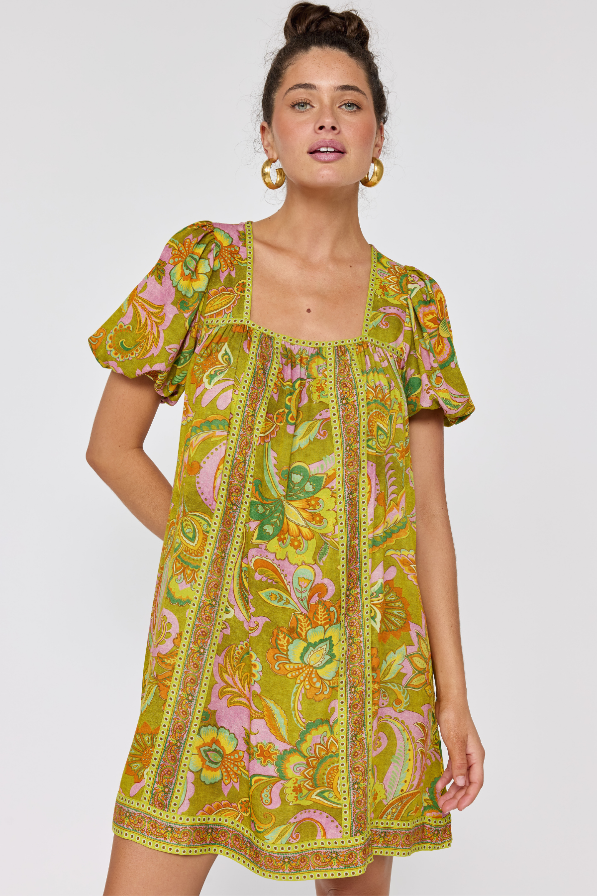 Gemmah Mini Dress in Olive