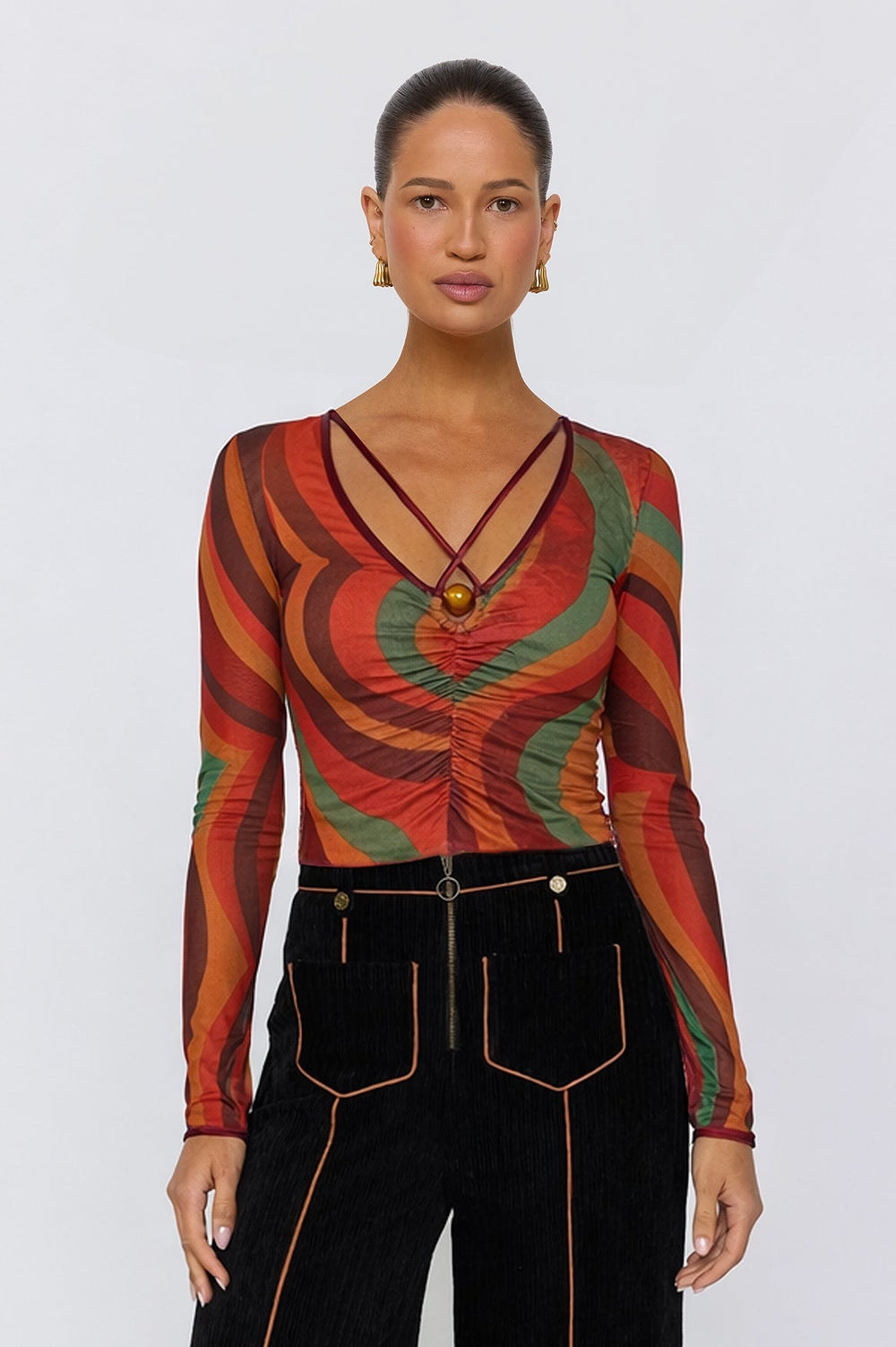 Claudia Top in Crimson Sun