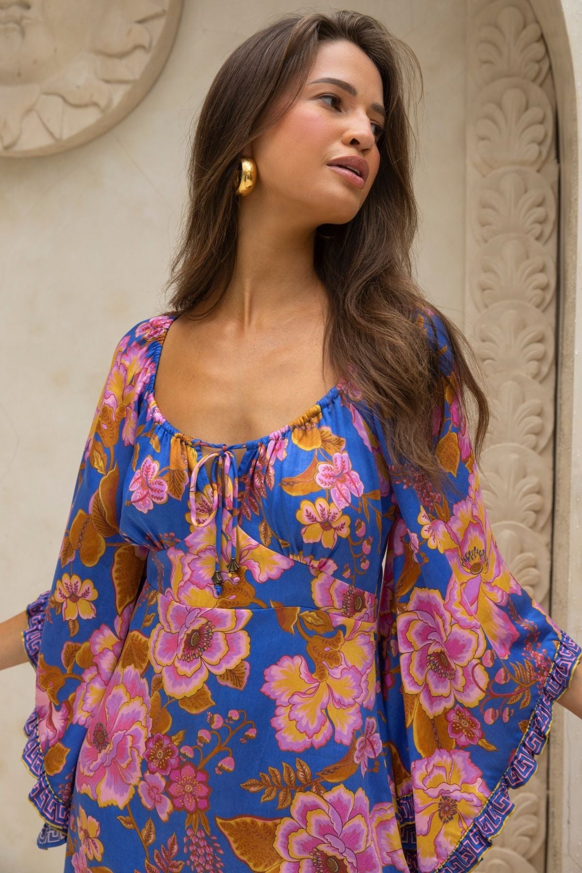 Tessa Mini Dress in Peony