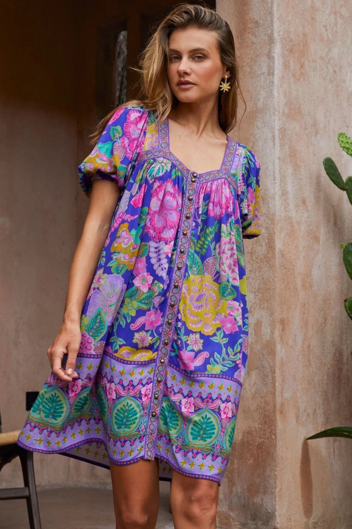 Savannah Mini Dress in Hibiscus