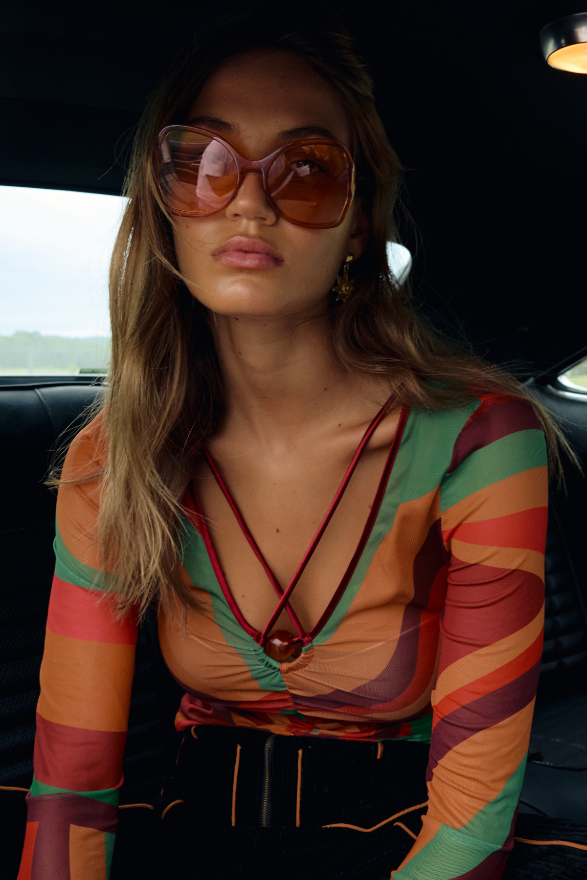Claudia Top in Crimson Sun