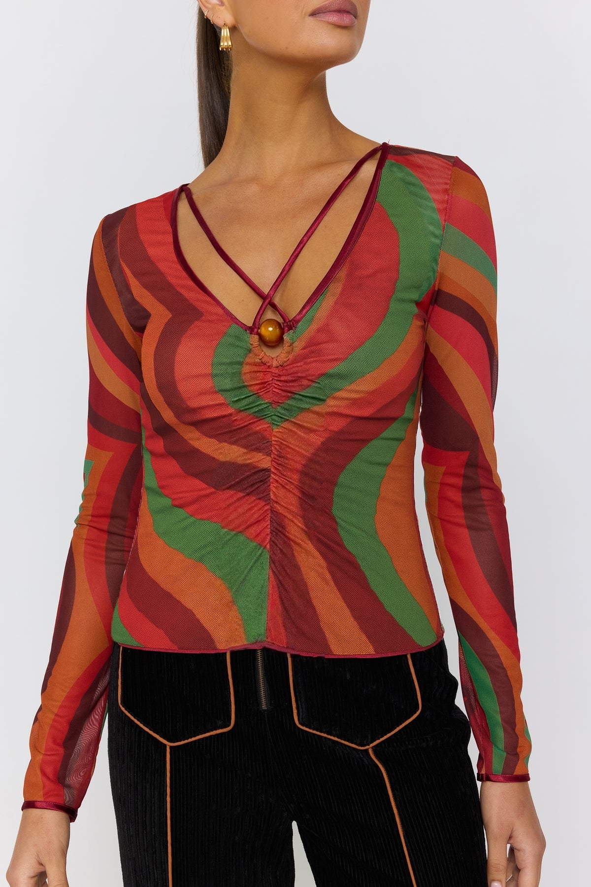Claudia Top in Crimson Sun