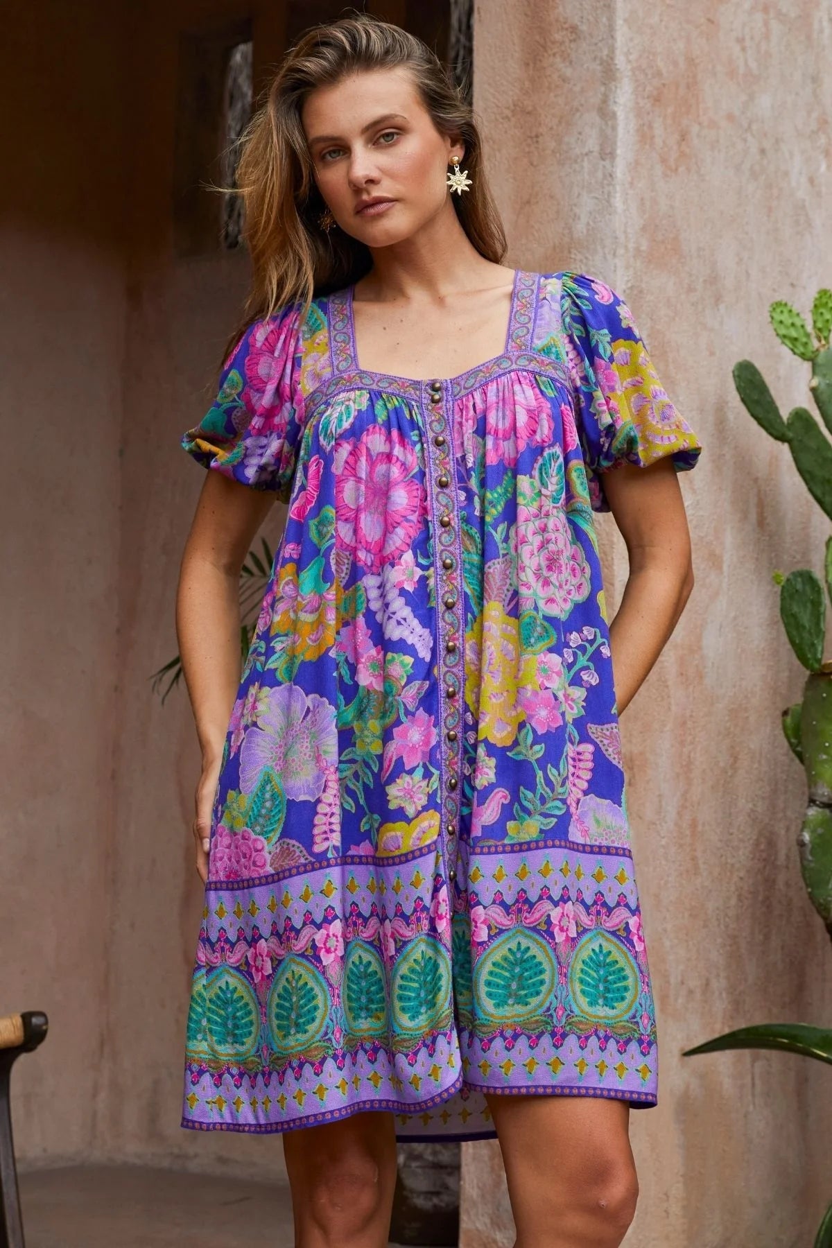 Savannah Mini Dress in Hibiscus